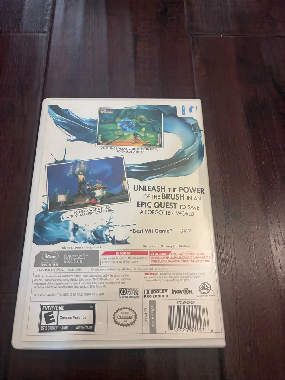 Disney Epic Mickey Nintendo Wii Game Complete w/ Case & Manual